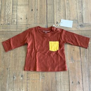 Wild Wawa rust long sleeve pocket tee nwt